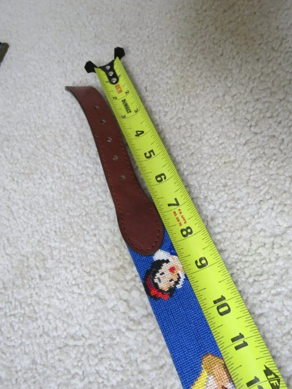 Smathers & Branson Needlepoint Snow White Seven Dwarves Disney Belt Size 34